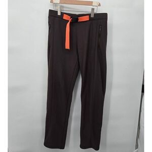 Qor Pants Women's Size Medium Fleece Built in Belt Brown Performance